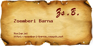 Zsemberi Barna névjegykártya