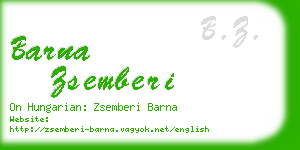 barna zsemberi business card